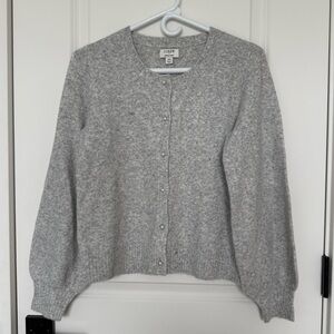 J Crew Pearl Button Gray Cardigan